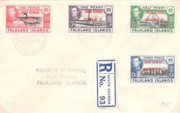 Einschreibebrief aus South Georgia vom 5.12.1944 x-45sgeo